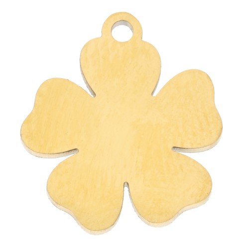 Dije flor 13x12 mm - Acero inoxidable 316L dorado x1