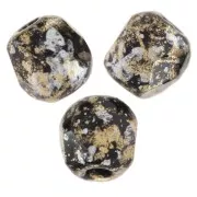 Facetadas 3 mm Jet Tweedy Gold x50