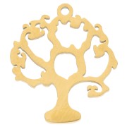 Dije Árbol de la vida 18x16 mm - Acero inoxidable 304 Dorado x1