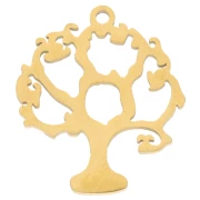 Dije Árbol de la vida 18x16 mm - Acero inoxidable 304 Dorado x1