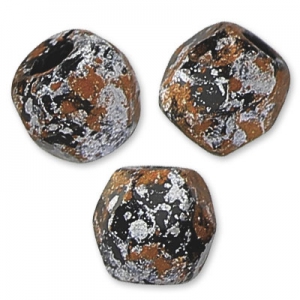 Facetadas 3 mm Jet Tweedy Copper x50