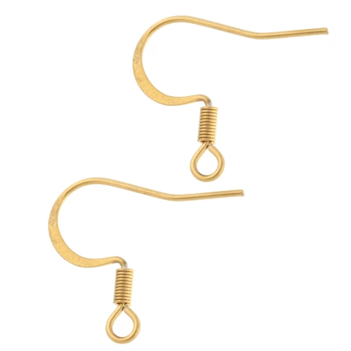 Ganchos de 17 mm con anilla abierta - acero inoxidable 316L dorado x2