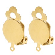 Clips d'oreilles plateau 12 mm oreilles non percées - Acero inoxidable 304 Dorado x2|raw }}
