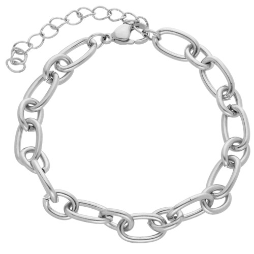 Forçat 7mm pulsera de malla alternando - Acero inoxidable 304 x16cm