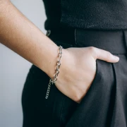 Forçat 7mm pulsera de malla alternando - Acero inoxidable 304 x16cm