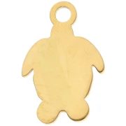 Dije de tortuga 19x13 mm con resina epoxi - Acero inoxidable 304 Dorado - Amarillo - Verde x1