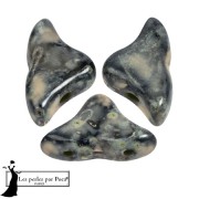Cuentas de cristal Helios® de Puca® 6x10mm - Negro Beige piedra x10g|raw }}