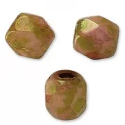 Rosa romana blanca tiza facetada de 3 mm x50