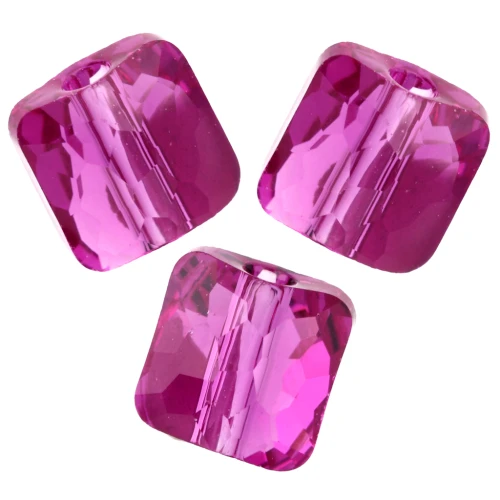 Cuenta cuadrada 8 mm - Fantasy Square PureCrystal 5035 - Fucsia x1
