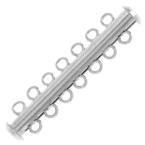 Cierre corredizo de 7 filas 41 mm - Plateado x1