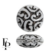 Vintage 14 mm 2 agujero redondo cuentas - Jet x6|raw }}