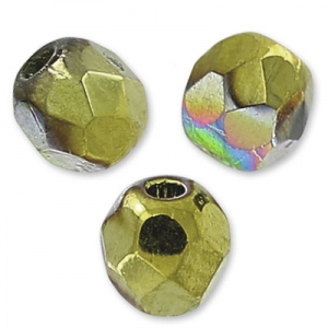 Facetadas 3 mm Crystal California Green x50