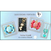 Cuentas vintage redondas 14 mm 2 agujeros - Violeta x6