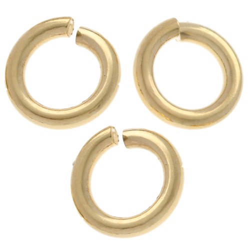 Anillos abiertos 5x1 mm - Fabricación europea - Plata 925 Dorado x10