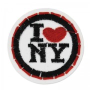 Escudo termoadhesivo I love NY 38 mm Rojo/Negro x1