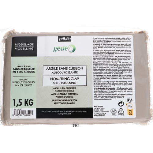 Gédéo Arcilla autoendurecible sin fuego - Blanca x1,5kg