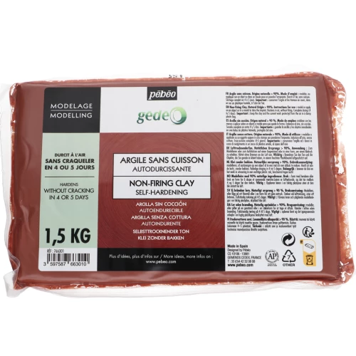 Arcilla autoendurecible sin fuego Gédéo - Rojo x1,5kg