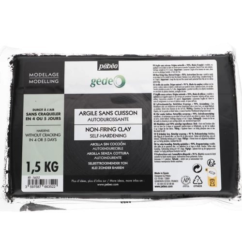 Gédéo Arcilla autoendurecible sin fuego - Negro x1,5kg