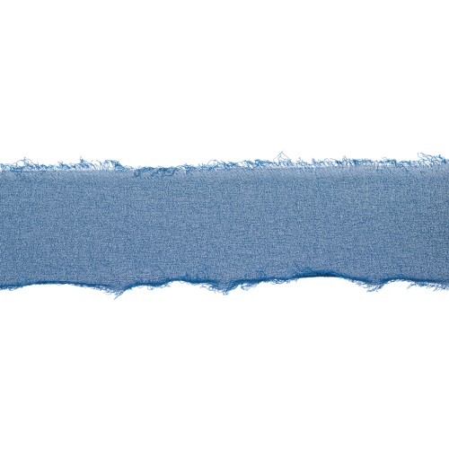 Cinta de muselina deshilachada 40 mm - Azul pato x1m