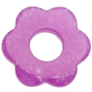 Pendentif fleur 20 mm en pierre gemme teintée - Jade violette x1