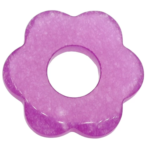 Colgante flor 20 mm en gema de color - Jade Violeta x1