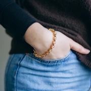 Pulsera Malla Jaseron 7 mm - Dorado x17cm