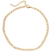 Jaseron collar de malla 7 mm - Dorado x44cm|raw }}