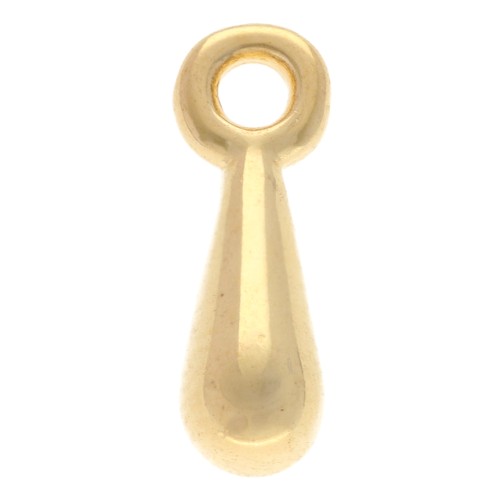 Dije de gota 10x3 mm - Dorado con oro fino x10