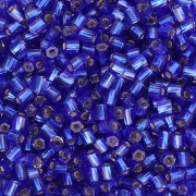 Bugles Twist Miyuki 10/0 Hex Cut 020 - Azul Cobalto Transparente Forrado de Plata x10g|raw }}