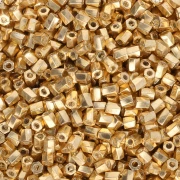 Bugles Twist Miyuki 10/0 Hex Cut 182 - Oro Galvanizado x10g