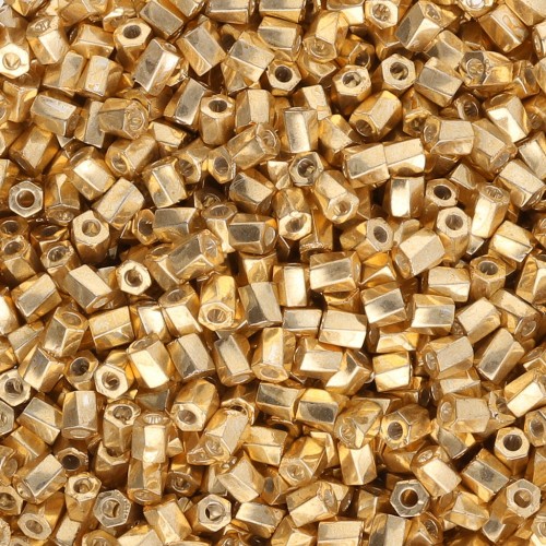 Bugles Twist Miyuki 10/0 Hex Cut 182 - Oro Galvanizado x10g