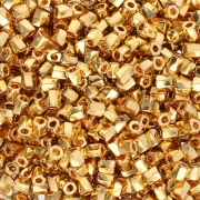 Bugles Twist Miyuki 10/0 Hex Cut 191 - 24kt Gold Plated x5g