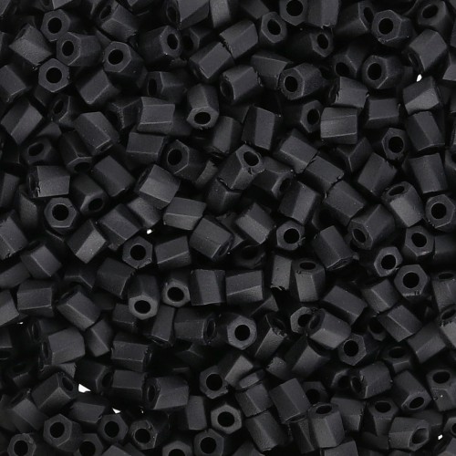 Bugles Twist Miyuki 10/0 Hex Cut 401F - Negro Opaco Mate x10g