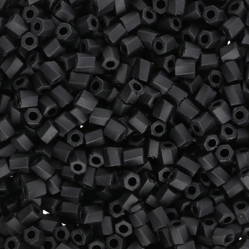 Bugles Twist Miyuki 10/0 Hex Cut 401F - Negro Opaco Mate x10g