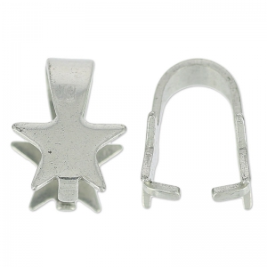 Enganche para colgante 15 mm sin anillo decor Estrella de Acero inox x5