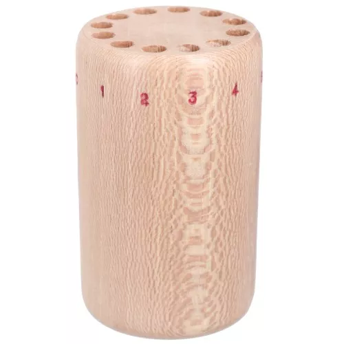 Soporte de madera redondo 10x6 cm para limas de agujas - Natural x1