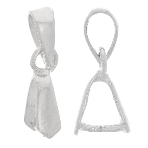Plata 925 Plateado 14 mm Colgante Clips x10