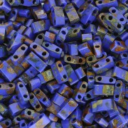 Cuentas Miyuki Half Tila 5 x 2,3 x 1,9 mm HTL-4518 - Cobalto opaco Picasso x 100 g