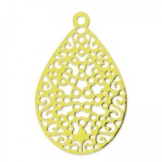 Dije laser cut gotas 24x16 mm dorado x2|raw }}