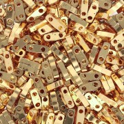 Cuentas Miyuki Quarter Tila 5 x 1,2 x 1,9 mm QTL-191 - 24kt Gold Plated, 50 g