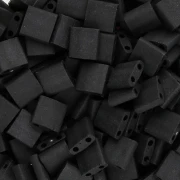 Cuentas Miyuki Tila 5x5x1,9 mm TL-0401F - Negro mate x100 g