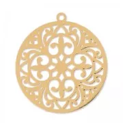 Dije laser cut rondes 22 mm dorado rosa x2