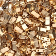 Miyuki Half Tila Beads 5x2.3x1.9 mm HTL-191 - Paquete de 50g bañado en oro de 24kt