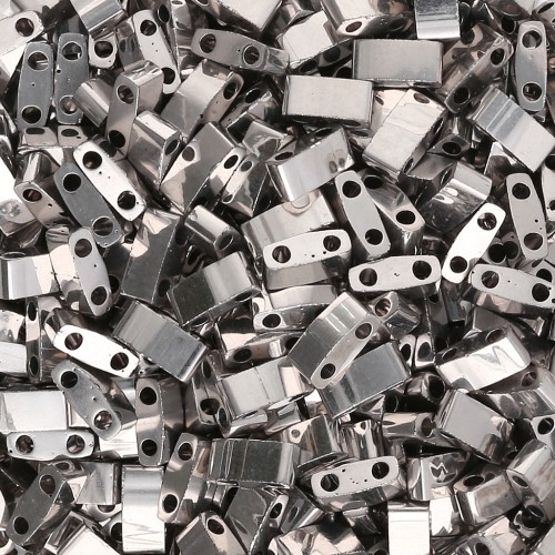 Cuentas Miyuki Half Tila 5 x 2,3 x 1,9 mm HTL-194 - Chapadas en paladio, 50 g