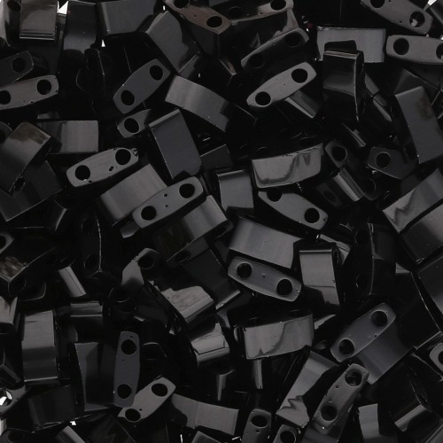 Miyuki Half Tila Beads 5x2.3x1.9 mm HTL-401 - Negro Paquete de 100g