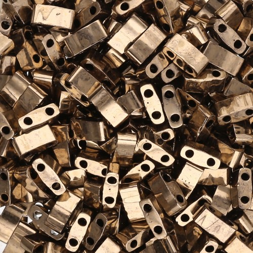 Cuentas Miyuki Half Tila 5 x 2,3 x 1,9 mm HTL-457 - Bronce oscuro metalizado x 100 g