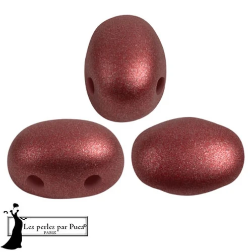 Cuentas de cristal Samos® by Puca® 5x7 mm - Metal Shine Granate x10g