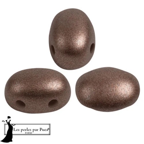 Cuentas de cristal Samos® by Puca® 5x7 mm - Metal Shine Granate x10g