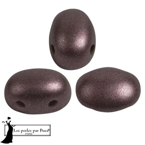 Cuentas de cristal Samos® by Puca® 5x7 mm - Metal Shine Plum x10g