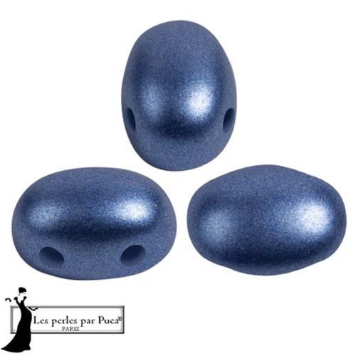 Cuentas de cristal Samos® by Puca® 5x7 mm - Metal Shine Azul Real x10g